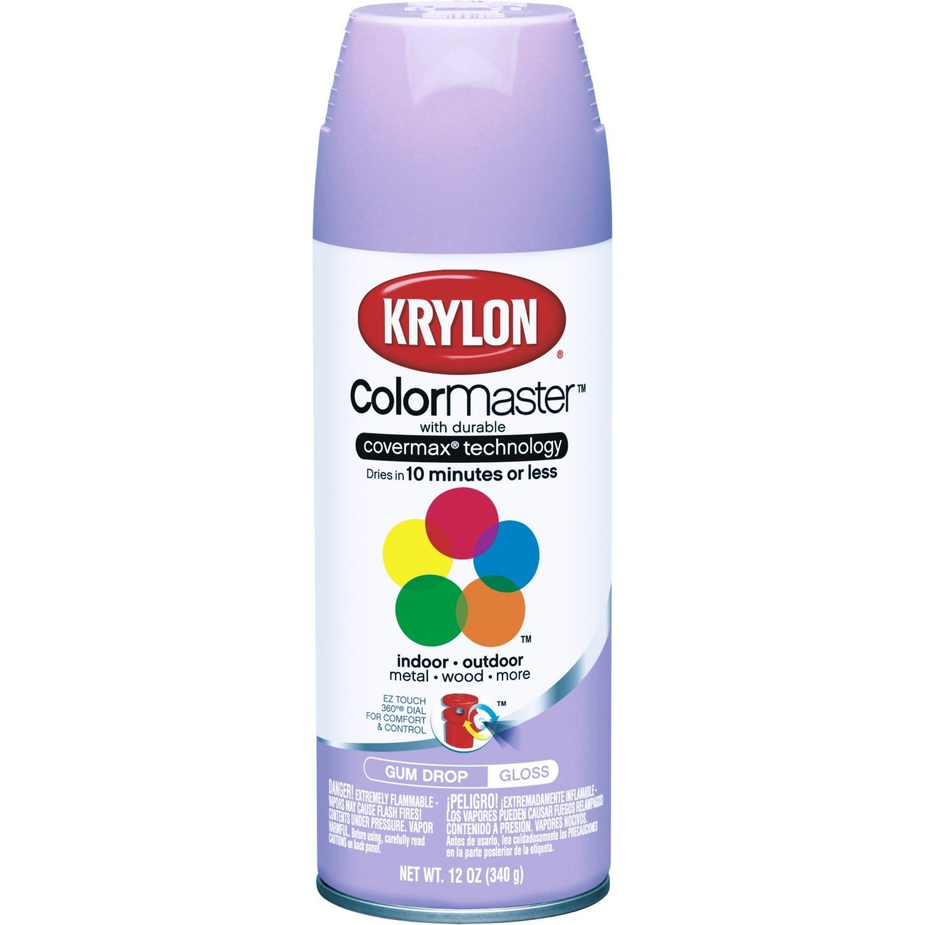 12 Oz Gum Drop Glossy Spray Paint for Indoor & Outdoor Use - Set of 6 Colors - Perfect for DIY Crafts, Furniture Makeovers, and Metal Projects