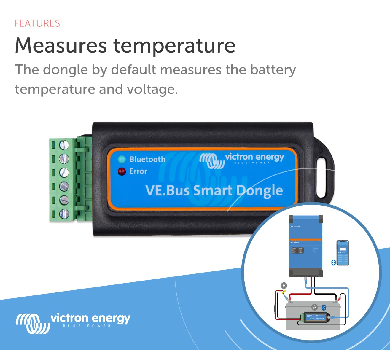 Victron Energy VE.Bus Smart Dongle with Bluetooth - Monitor & Control Your Power System - Perfect for RVs, Boats & Off-Grid Solar Setups