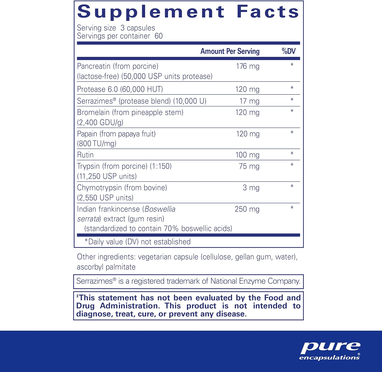 Pure Encapsulations Systemic Enzyme Complex 180 Capsules (SYC1) - Supports Immune & Digestive Health for Active Lifestyles