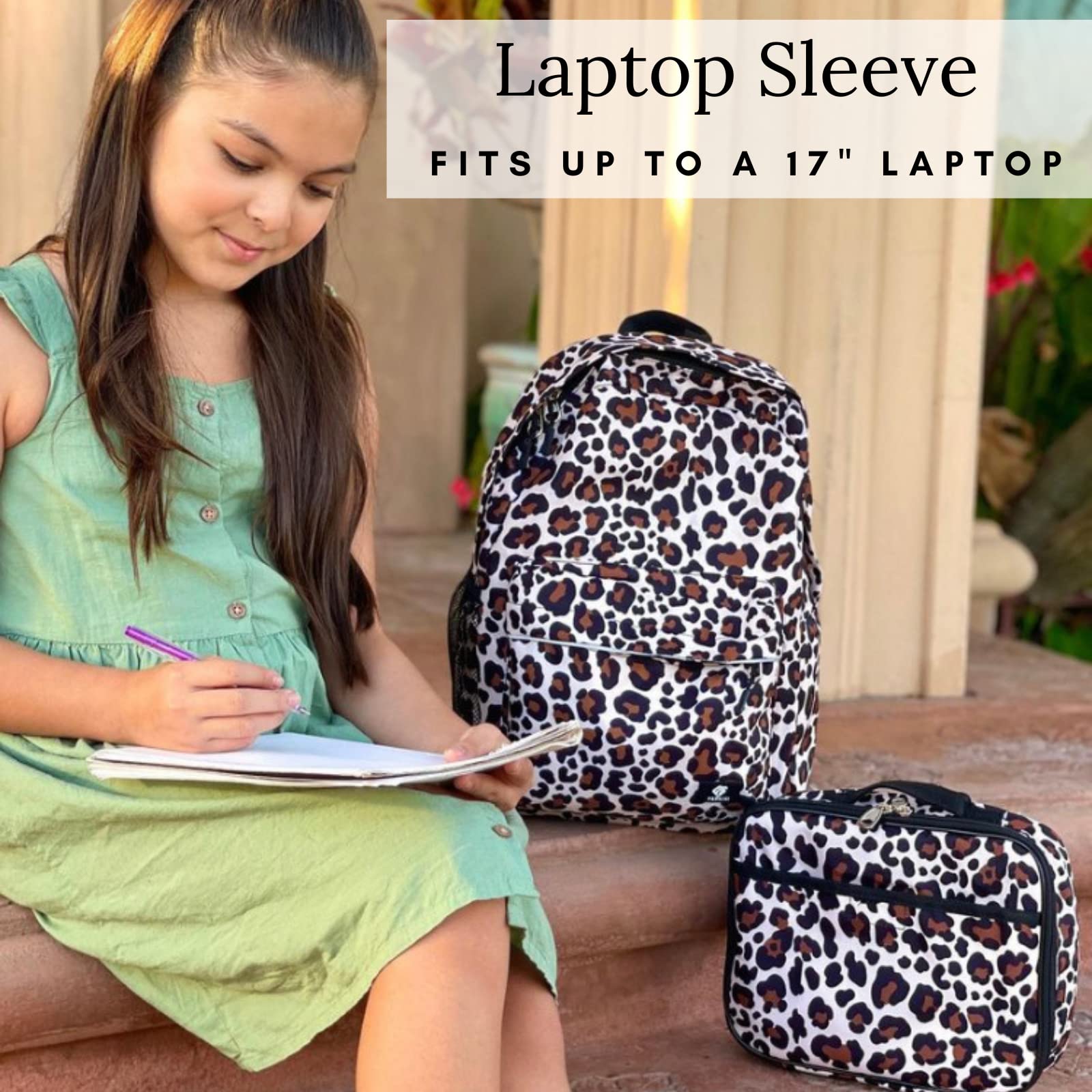Fenrici Cheetah Print Backpack for Girls - 16 Inch Kids School Backpack with Multiple Padded Compartments, Lightweight Bookbag for Teens & Children - Perfect for School, Travel & Daily Use