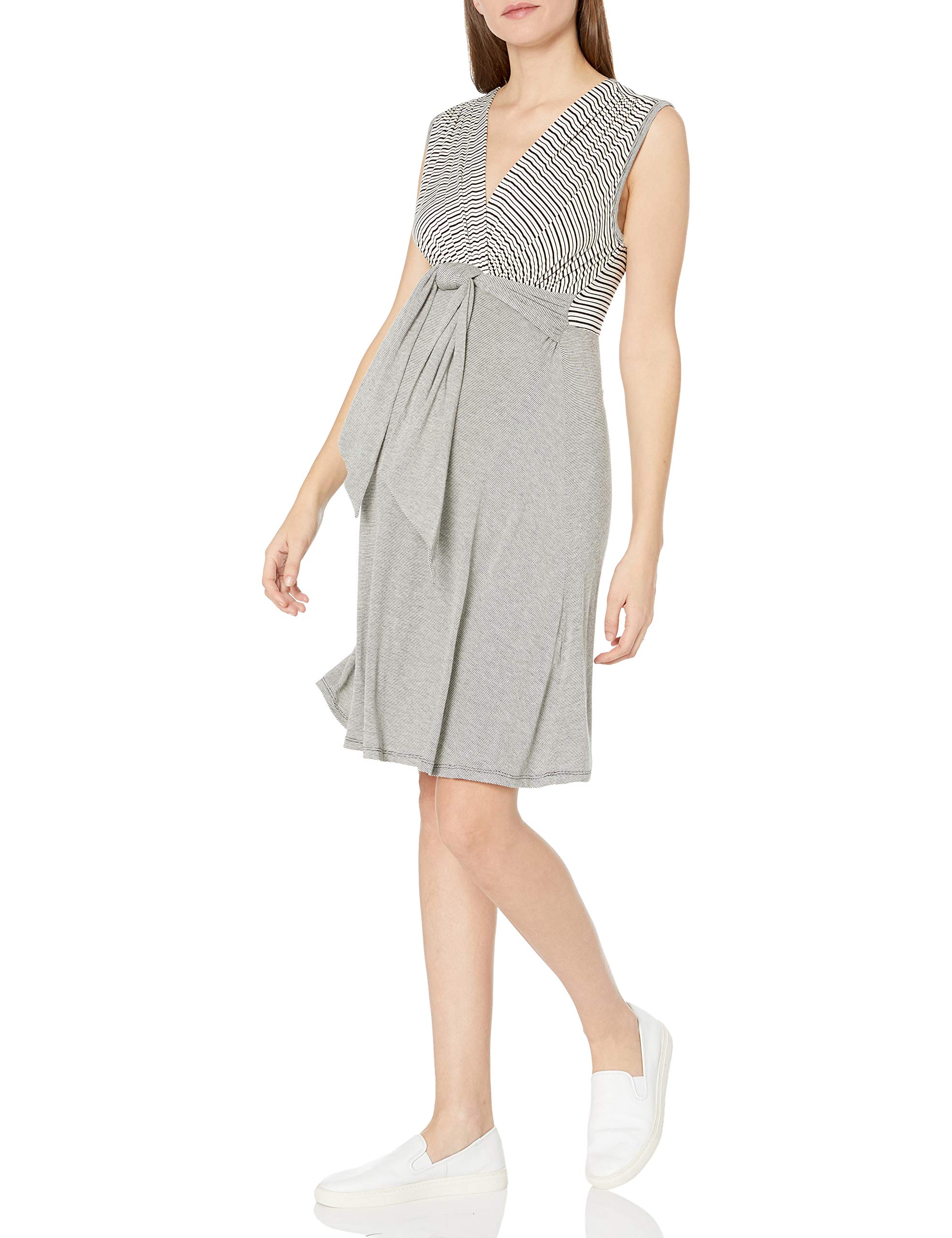 Maternity Dress for Women - Sleeveless Mini Front Tie Pregnancy Dress for Summer, Casual & Baby Shower | Maternal America Nursing Dress for Expecting Moms