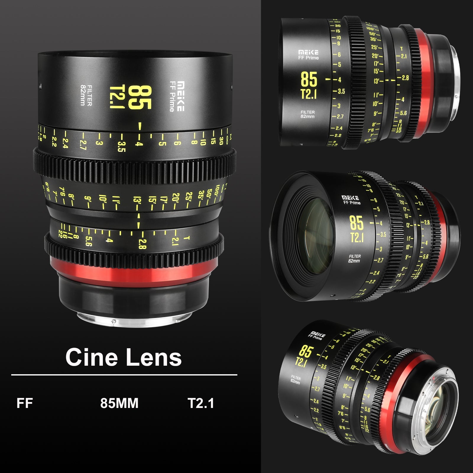 Meike 85mm T2.1 Full Frame Cinema Prime Lens for Canon EF Mount - Professional Video & Photography for Filmmaking, Portraits & Low Light Scenes