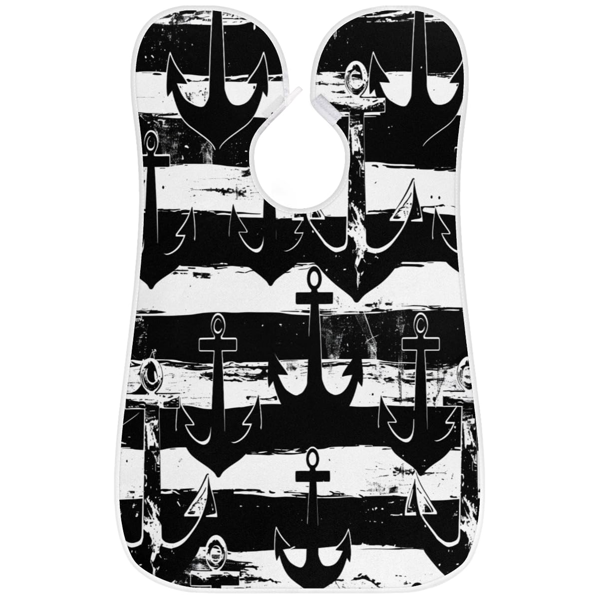 **Men's Striped Anchor Print Beard Shaving Bib - Waterproof Hair Dye & Makeup Apron for Barbers & Stylists - Sink Hair Catcher & Beard Trimming Tool - Perfect for Home Grooming & Salon Use**