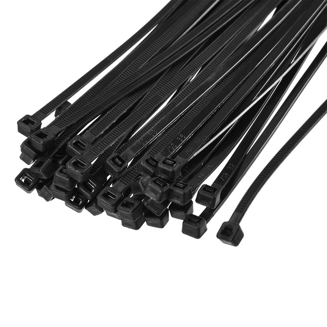 uxcell 16 Inch Nylon Self-Locking Cable Ties - 0.2 Inch Width, Black (25 Pack) - Heavy Duty Zip Ties for Organizing Wires, Bundling Cables & Home Improvement