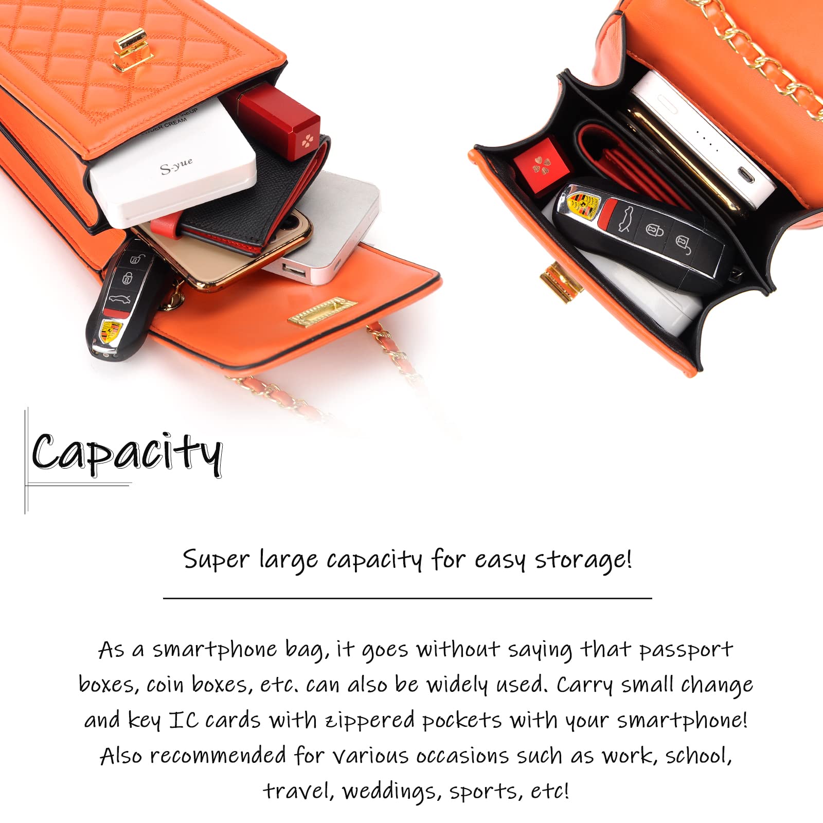 FSD.WG Women's Small Crossbody Leather Phone Purse - Mini Messenger Shoulder Bag with Wallet - Perfect for Travel, Shopping & Everyday Use