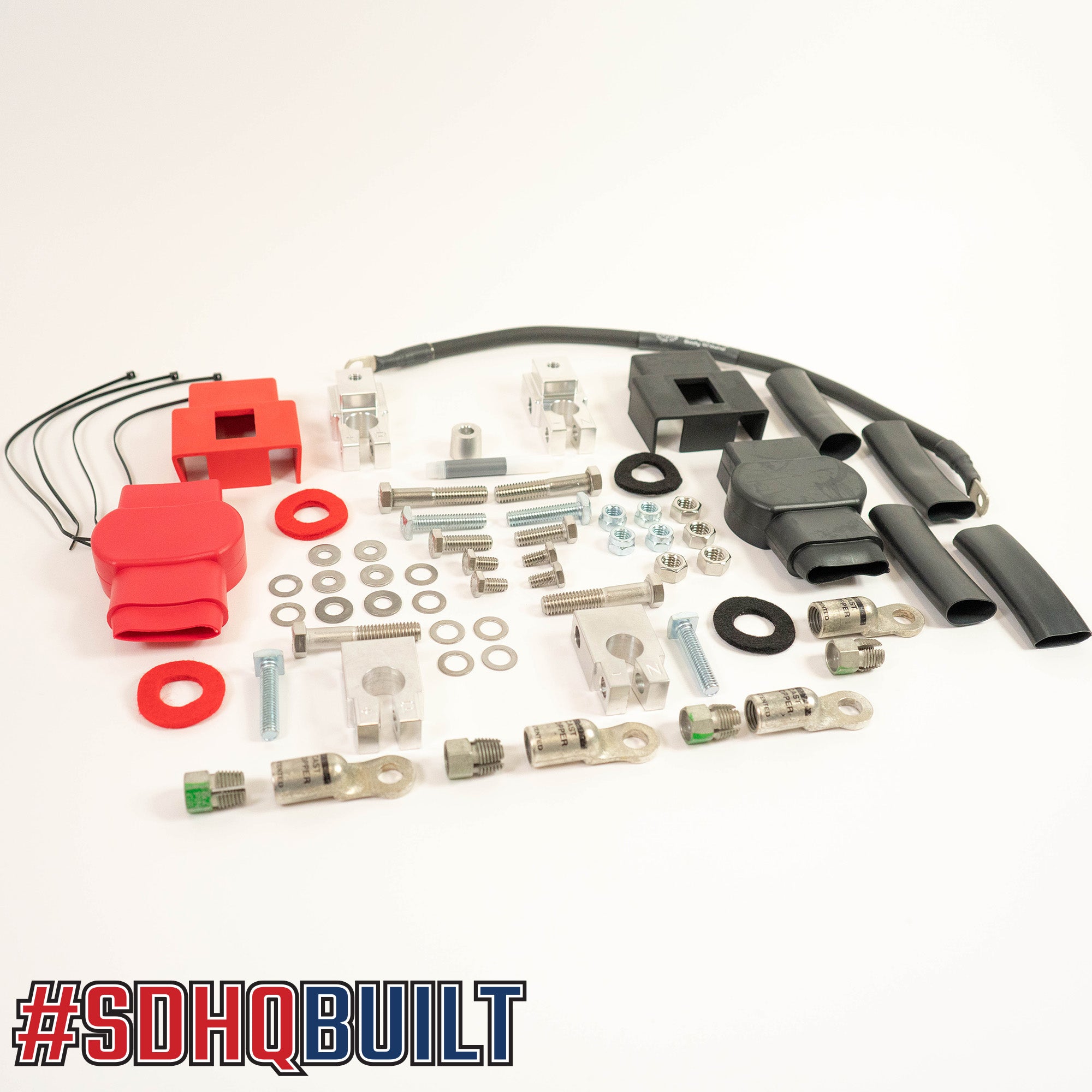 2022 Ford Super Duty F250 F350 F450 SDHQ Built Billet Battery Terminal Kit - Heavy Duty Truck Battery Upgrade for Off-Road & Towing