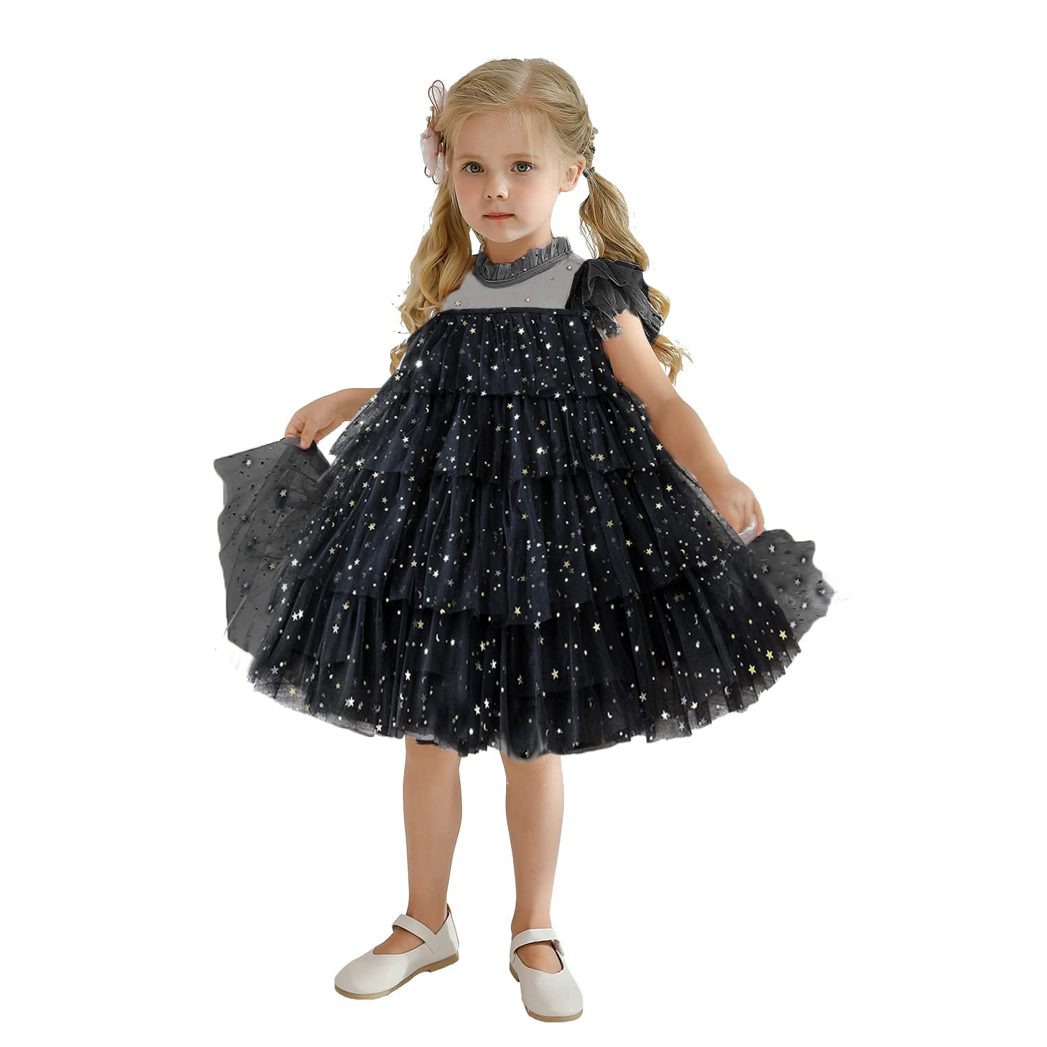 NNJXD Girls Tutu Dress with Tulle Ruffles - Flower Girl & Wedding Party Dresses for Special Occasions | Perfect for Birthday Parties, Pageants, and Photo Shoots