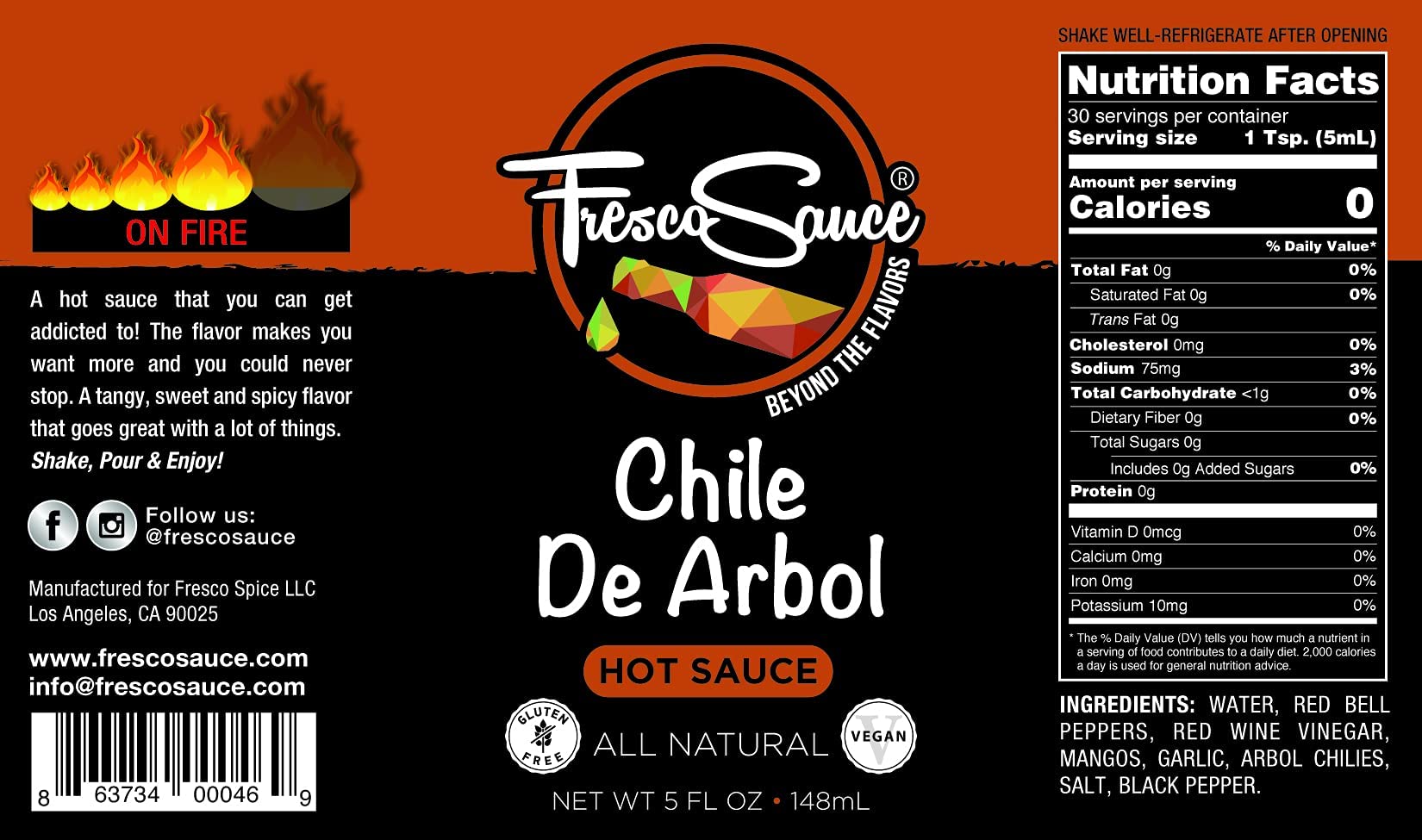 Fresco Sauce - Premium Hot Sauce Gift Box 4 Pack (Chi Banero Mustard, Fire Roasted Pepper Blend, Garlic Citrus Fresno, Chile De Arbol) - Perfect for Spicy Food Lovers, BBQ Parties & Gourmet Gifts
