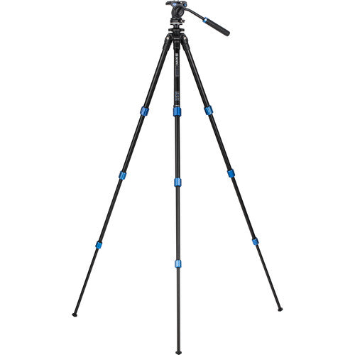 Benro SLIM Aluminum Video Tripod Kit - Lightweight & Portable Tripod for DSLR, Camcorder, Mirrorless Cameras - Perfect for Travel, Vlogging, and Outdoor Photography