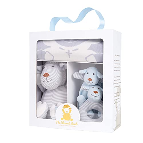 Christian Baby Knitted Gift Set for Boys - 4 Piece Baby Joseph Outfit with Psalm 139 Design - Perfect for Baptism, Christening & Newborn Photoshoots