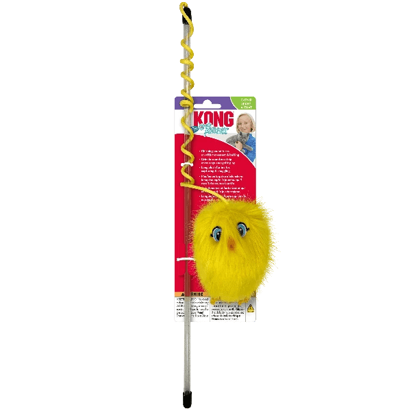 KONG Teaser Chirpz Chick Cat Toy - Interactive Chirping Kitten Toy for Indoor Play, Exercise & Stimulation - Perfect for Boredom Relief & Playtime Fun