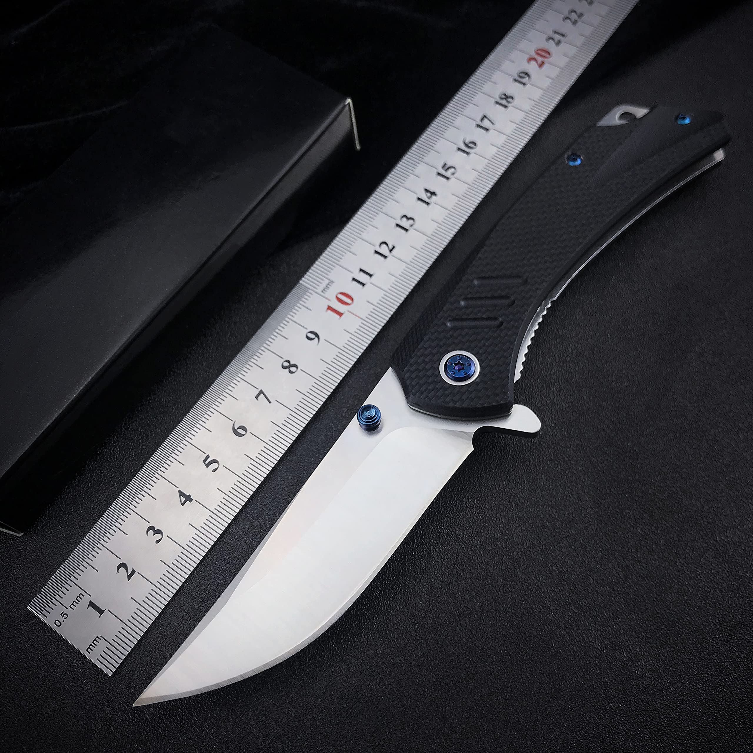 HUAAO 7.9’’ Folding Pocket Knife - EDC Knife with Liner Lock, Thumb Stud & Pocket Clip - Best Camping, Hunting, Hiking Outdoor Knife - Ideal Gift for Men & Women - Perfect for Everyday Carry, Survival & Outdoor Adventures