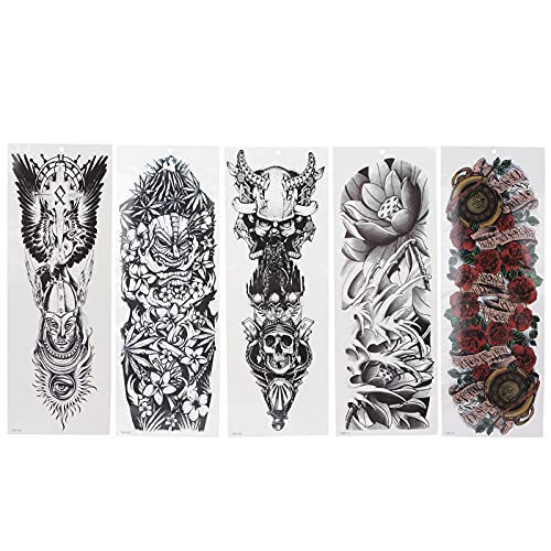 5 Sheet Waterproof Fake Tattoo Sleeves - 6.7
