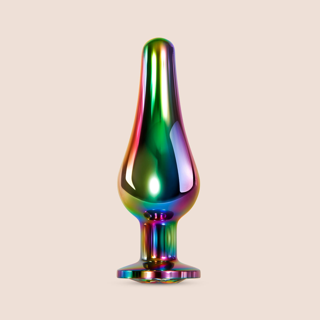 Rainbow Metal Butt Plug Set - 3 Piece Anal Training Kit for Beginners & Advanced Users | Smooth Stainless Steel Design for Comfort & Safety | Perfect for Couples Play, Solo Exploration & BDSM Scenes