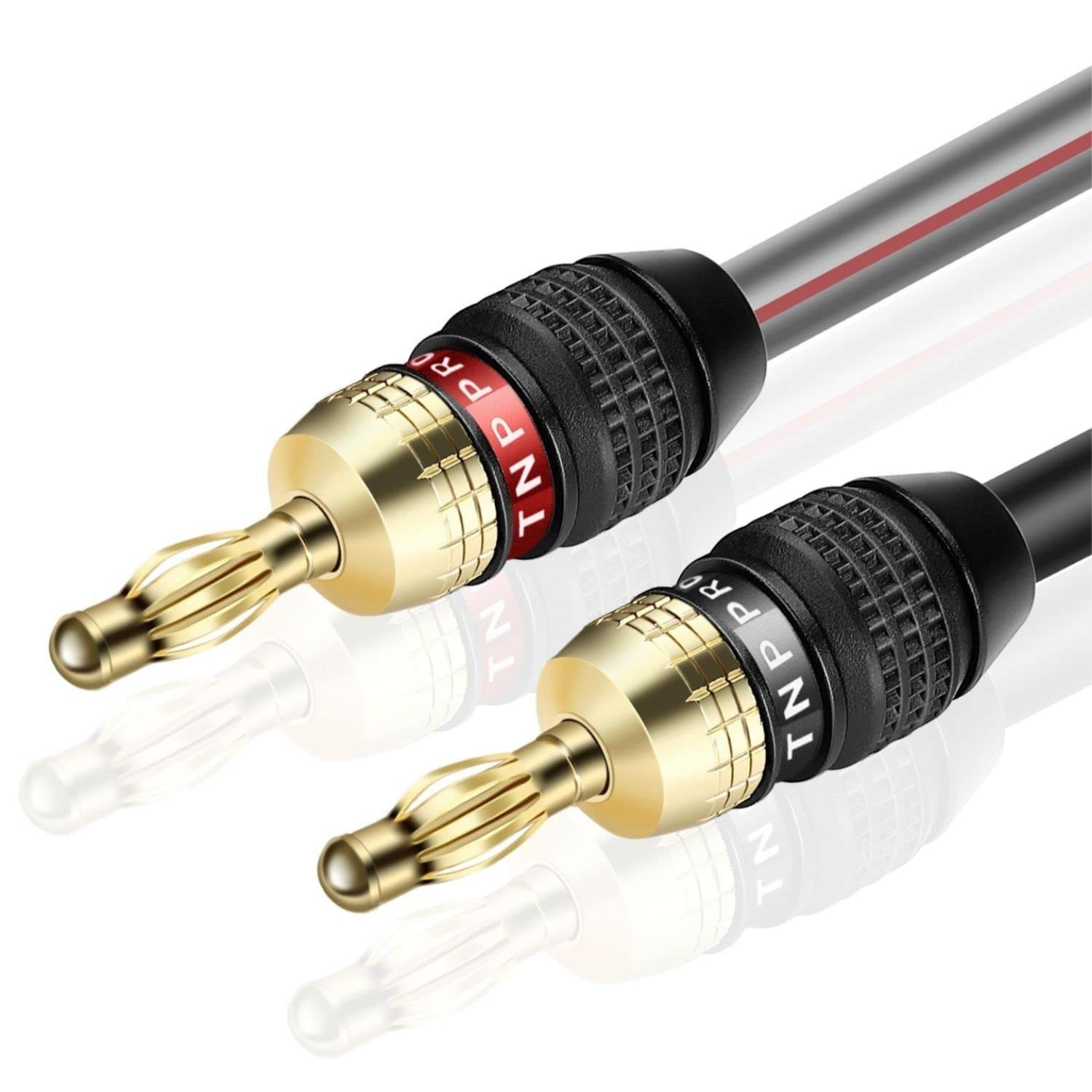 Premium 12AWG Speaker Cable Wire with 24K Gold-Plated Banana Plugs (6ft) - 12 Gauge Oxygen-Free Copper for Crystal Clear Audio - Perfect for Home Theater, Surround Sound & Hi-Fi Systems