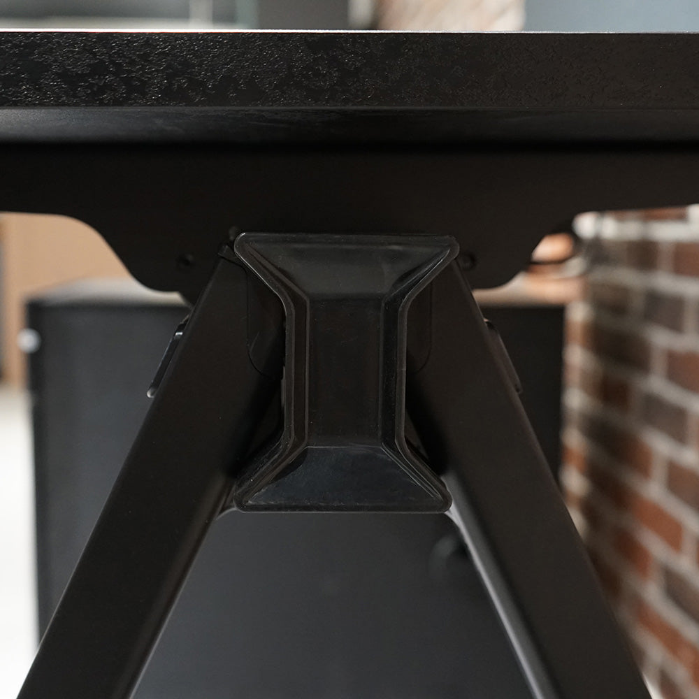 DOLAN Reversible Single Seater Workstation 1.4m & 1.6m - Black Concrete Home Office Desk for Small Spaces | Compact Workstation for Study, Writing & Computer Use