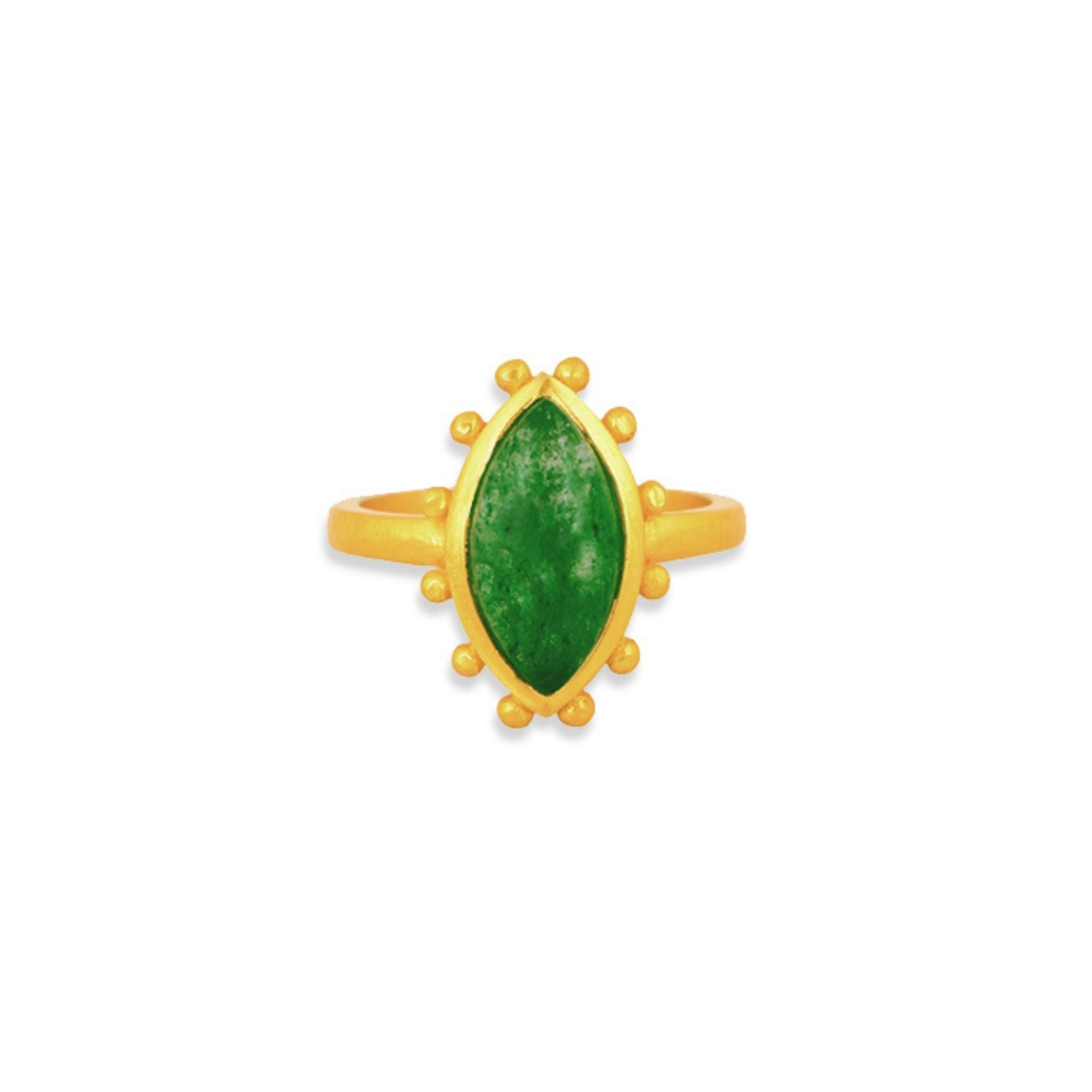 North Star Ring - Green Strawberry Quartz Jewelry for Women | Elegant & Unique Gemstone Ring for Everyday Wear & Special Occasions