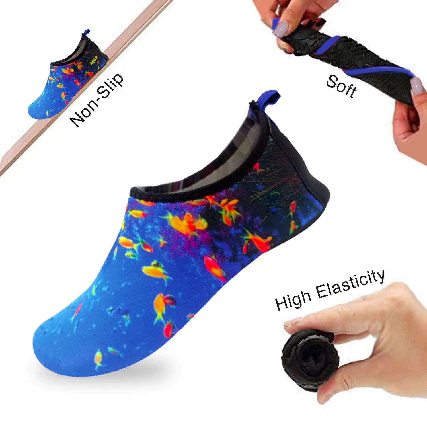 Quick-Dry Non-Slip Lightweight Water Shoes for Swimming, Beach & Pool - Comfortable Aqua Socks for Boys, Girls, Babies & Toddlers - Perfect for Summer Water Activities, Surfing & Outdoor Adventures