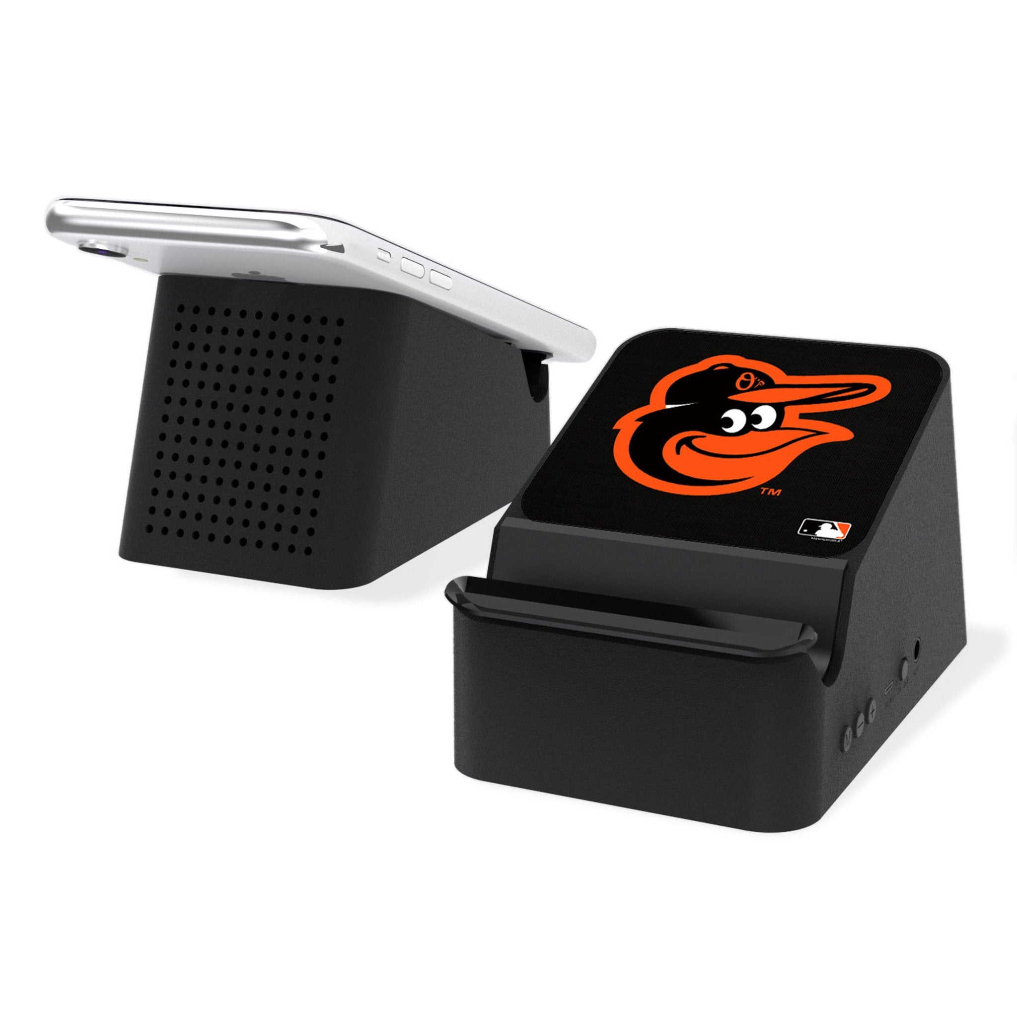 Baltimore Orioles Wireless Charging Station with Bluetooth Speaker - Fast Qi Charging, Portable Speaker for Home, Office, and Outdoor Use