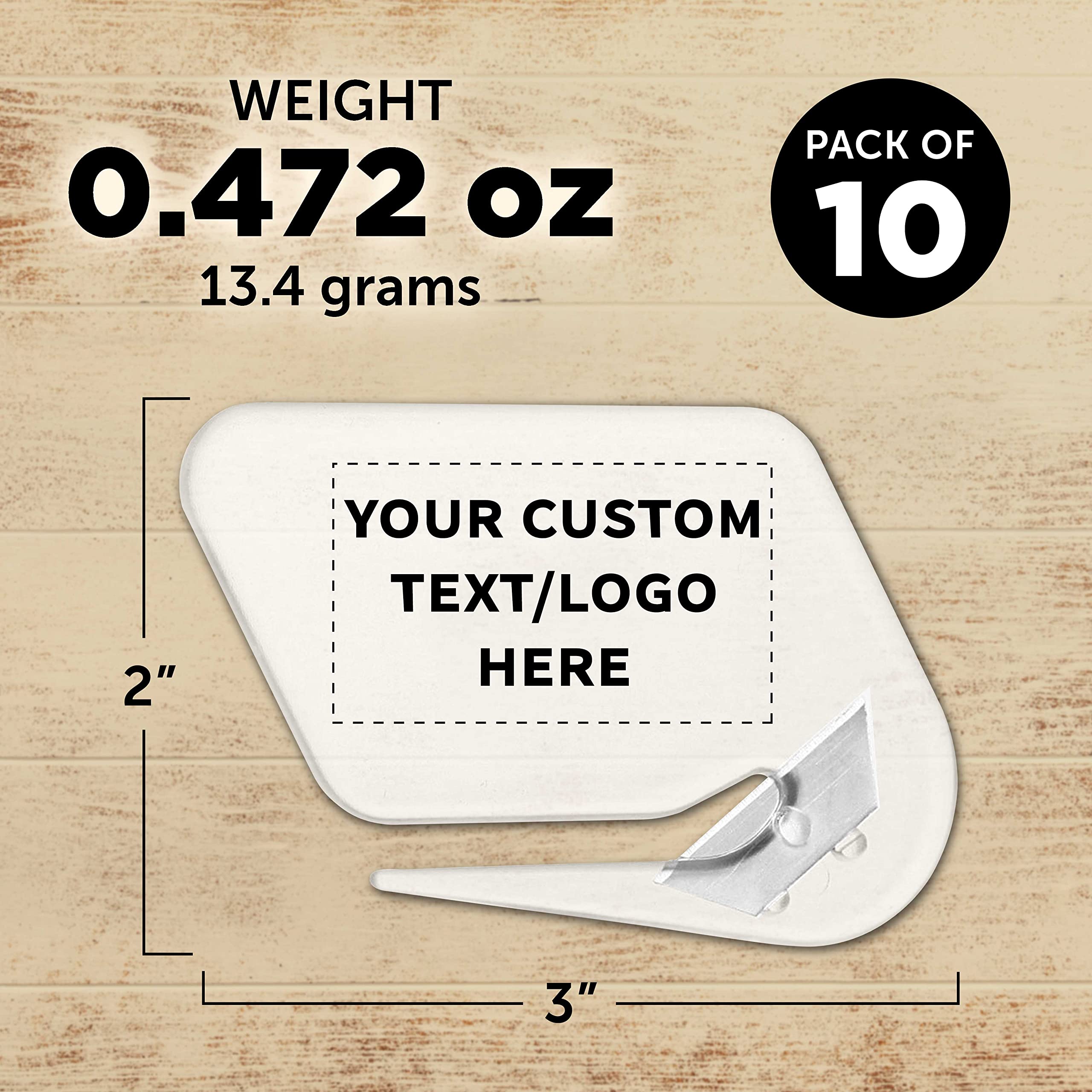 Custom Translucent Letter Openers (10-Pack) - Clear Plastic for Home & Office Use