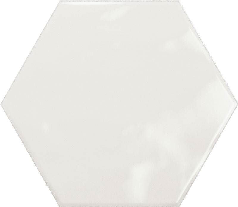 Magnolia Hex White Ceramic Tile 6x7 - Premium Bathroom & Kitchen Backsplash Tile for Modern Home Decor
