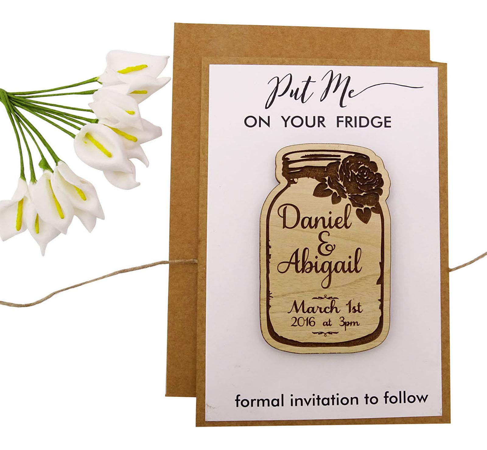40 Custom Engraved Wooden Magnets - Rustic Wedding Save The Date - Personalized Gift for Couples - Perfect for Wedding Invitations, Bridal Showers & Anniversary Keepsakes