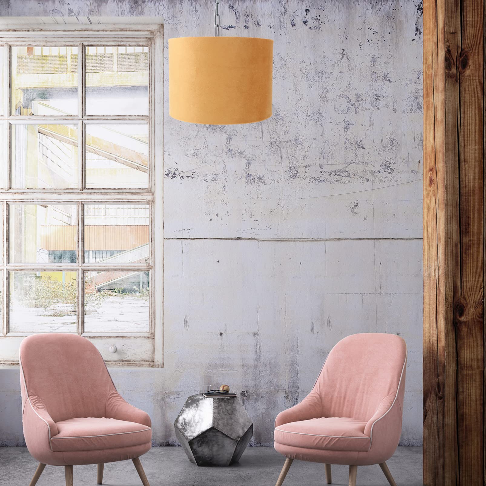 Beaupretty E27 Velour Clip-On Lamp Shade - Golden Barrel Light Cover for Chandelier, Table & Floor Lamps - Perfect for Holiday Decor, Living Room & Bedroom Lighting