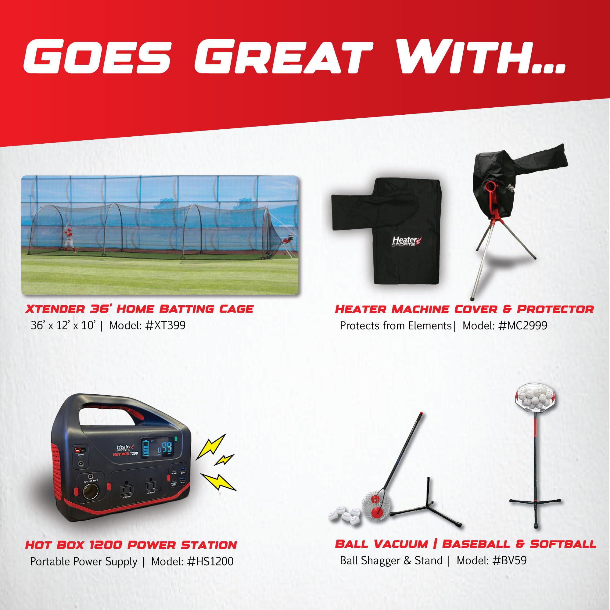 Heater Sports Deuce 75 MPH Adjustable Baseball Pitching Machine with Automatic Ball Feeder - Fastball & Curveball Pitching for All Ages | Training Equipment for Baseball Practice, Batting Cages & Backyard Drills