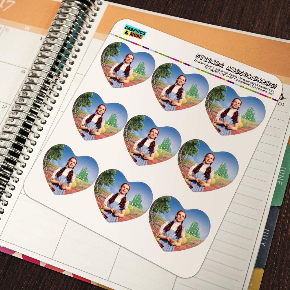 Wizard of Oz Dorothy Heart Shaped Planner Stickers - Scrapbook & Craft Supplies for Journals, Calendars, DIY Projects - Perfect for Book Lovers & Oz Fans