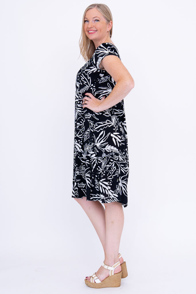 Noosa Dress - Elegant Floral Print Night Sketch Design for Women | Perfect for Evening Parties, Date Nights & Special Occasions
