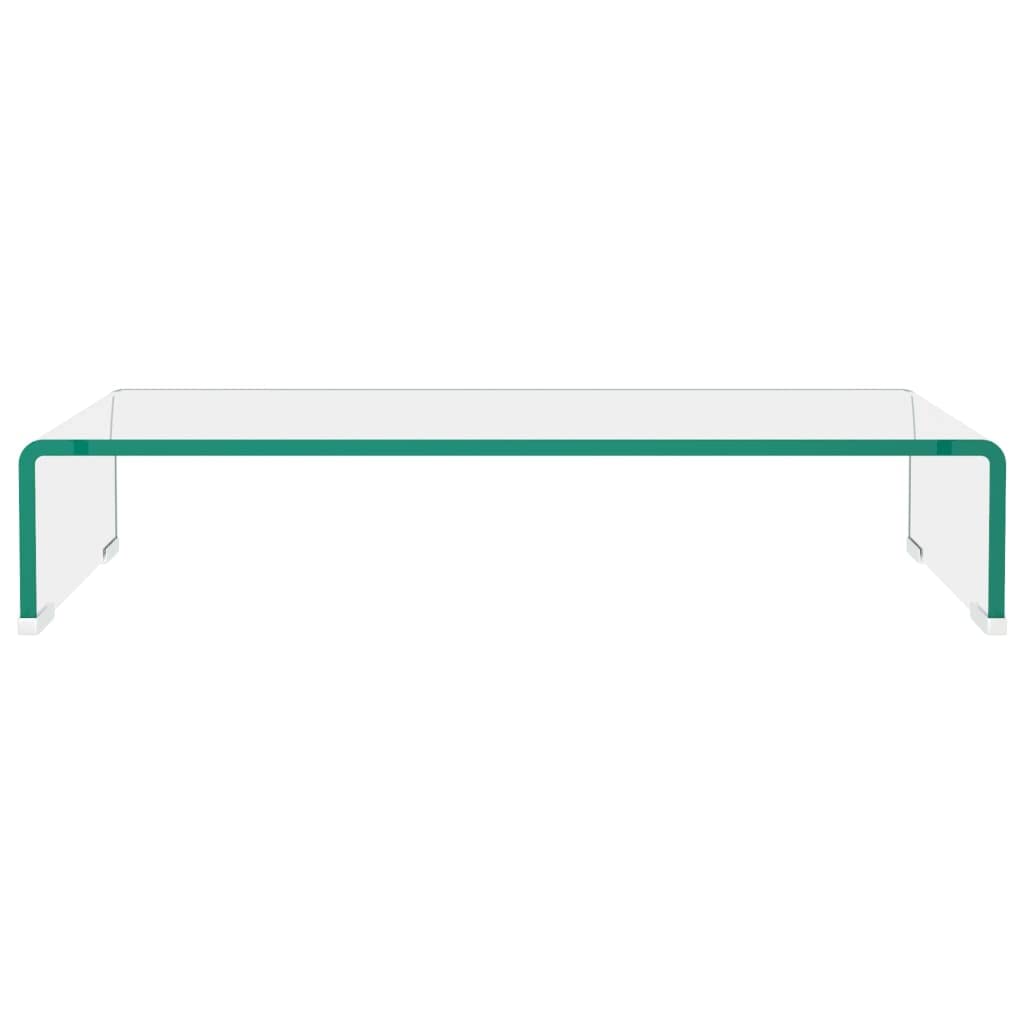 Clear Glass TV Stand & Monitor Riser - 23.6