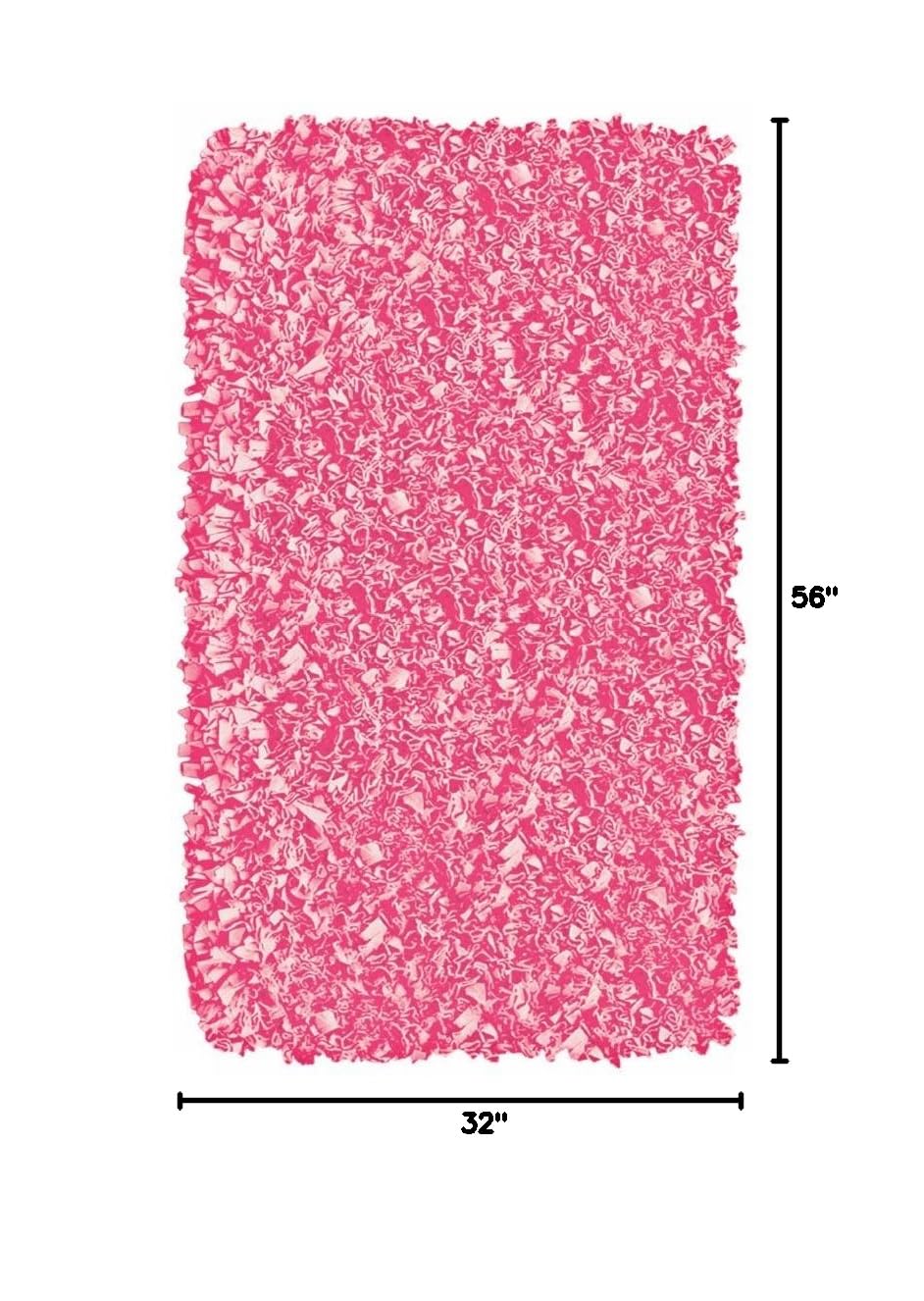 Fluffy Shaggy Bubble Gum Pink Area Rug 2.8'x4.8' - Soft Plush Living Room Carpet for Bedroom, Nursery & Dorm Decor - Machine Washable Non-Slip Rug for Cozy Home Comfort