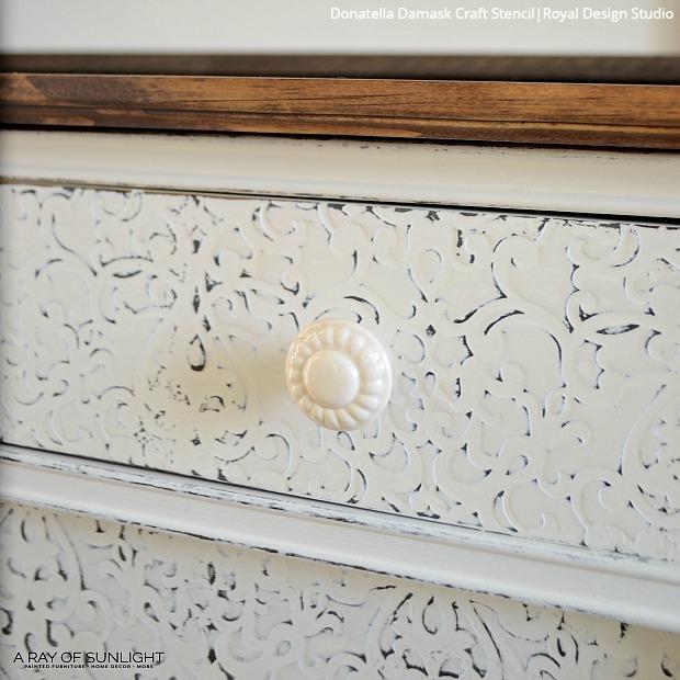 Donatella Damask Craft Stencil - Reusable DIY Painting Template for Walls, Furniture & Fabric - Perfect for Home Decor, Scrapbooking & Wedding Projects