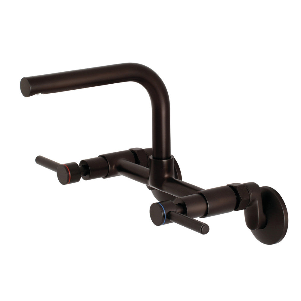 Kingston Brass Concord 8 Inch Adjustable Wall Mount Kitchen Faucet with Pull Down Sprayer - Perfect for Small Kitchens, RVs, and Bathroom Sinks