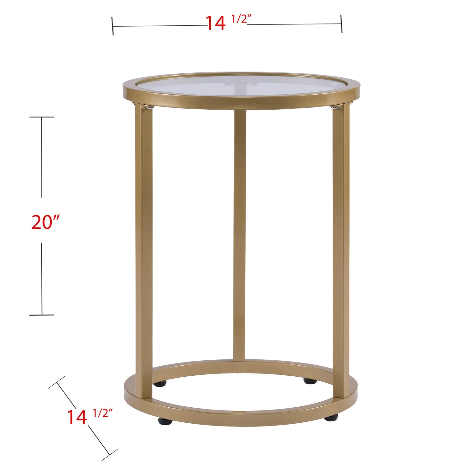 SEI Furniture Evelyn Glam Nesting Side Table 2-Piece Set in Gold - Modern Accent Tables for Living Room, Bedroom & Office Decor