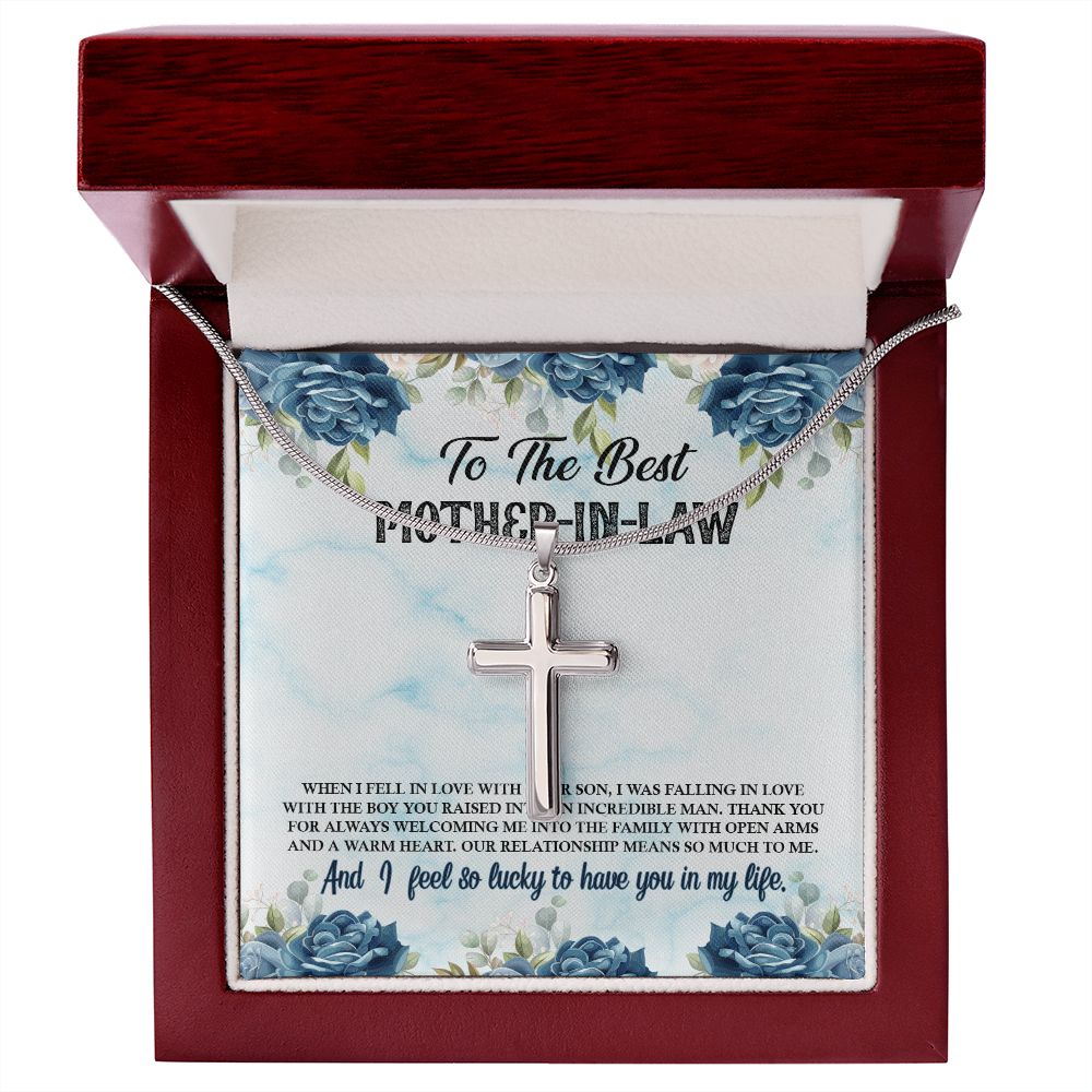 Elegant Cross Necklace for Mother-in-Law - Perfect Wedding, Christmas & Birthday Gift - Ideal for Special Occasions & Everyday Wear