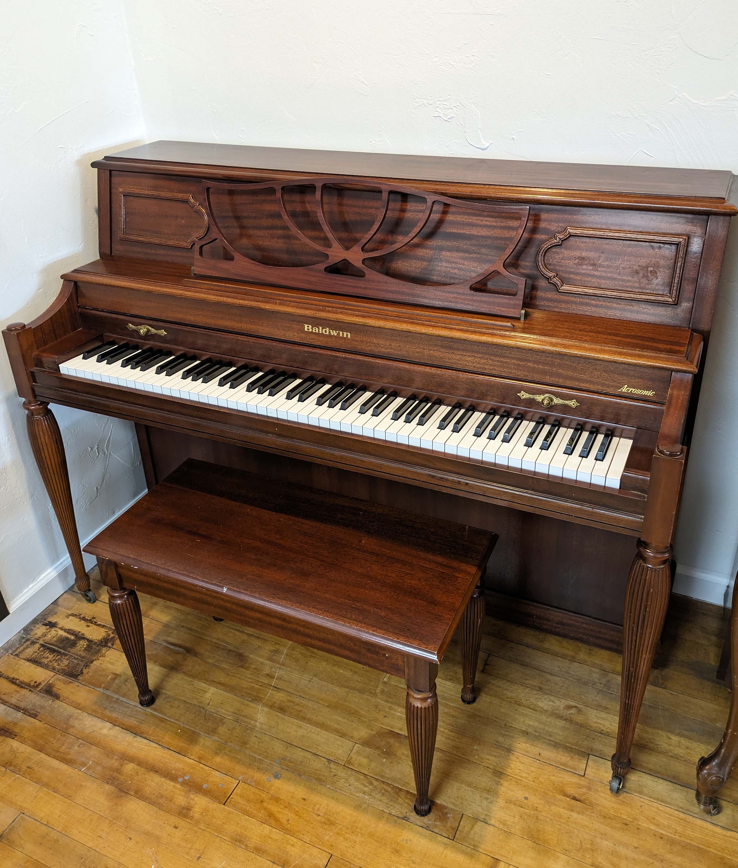 Baldwin 2080 Console Upright Piano - Polished Mahogany Finish | Vintage SN: 1532228 | Perfect for Home, Studio & Music Classrooms