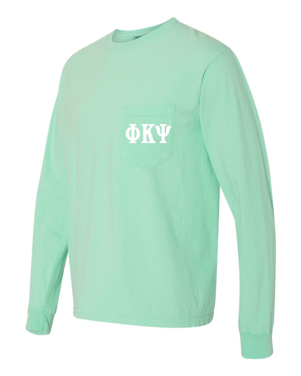 Phi Kappa Psi Fraternity Comfort Colors Long Sleeve Pocket T-Shirt | Soft Cotton Crewneck Pullover | Greek Life Apparel for College Events & Brotherhood Activities