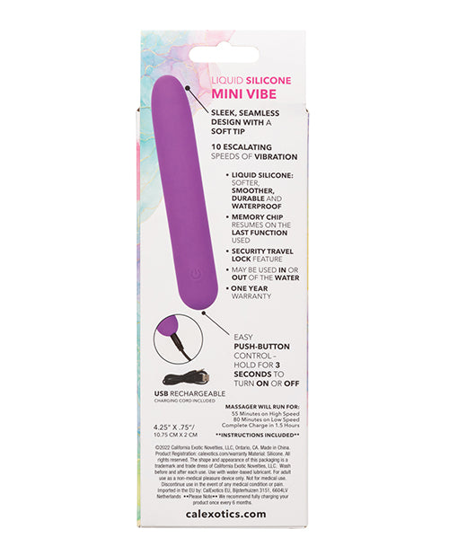 Bliss Liquid Silicone Rechargeable Mini Vibrator - Purple | Waterproof & Ultra Quiet Personal Massager for Women | Perfect for Stress Relief & Couples Intimacy