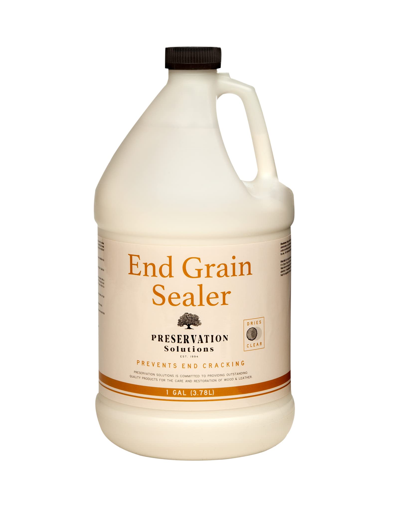 Premium End Grain Sealer Wax Emulsion - Prevents Cracks in Fresh Cut Wood, Slows Drying Process for Green Wood - Clear 1 Gallon - Ideal for Woodworking, Furniture Making, and DIY Wood Projects
