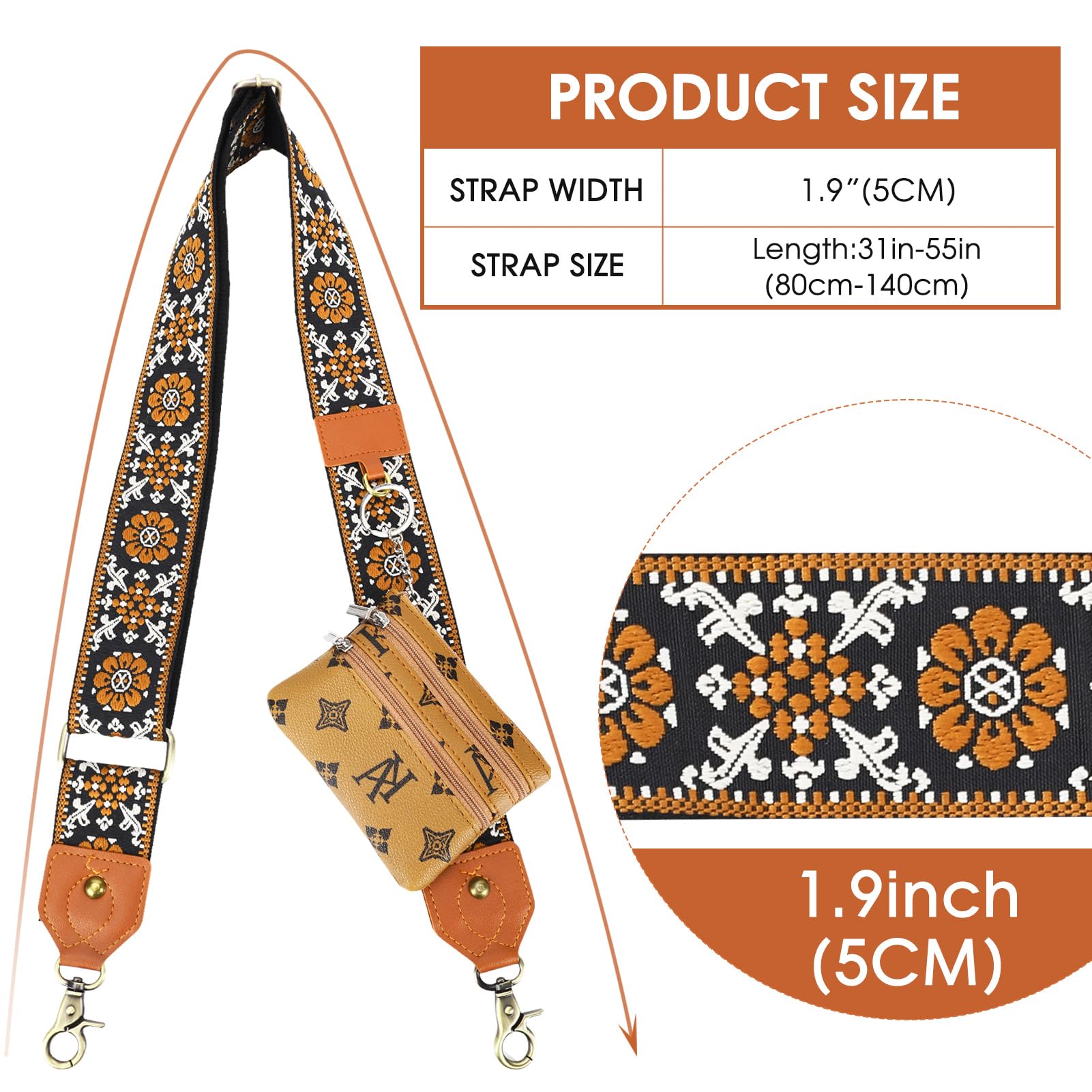 Phone Strap with Zippered Pouch & Clip - Crossbody Lanyard for iPhone Samsung - Travel & Daily Use