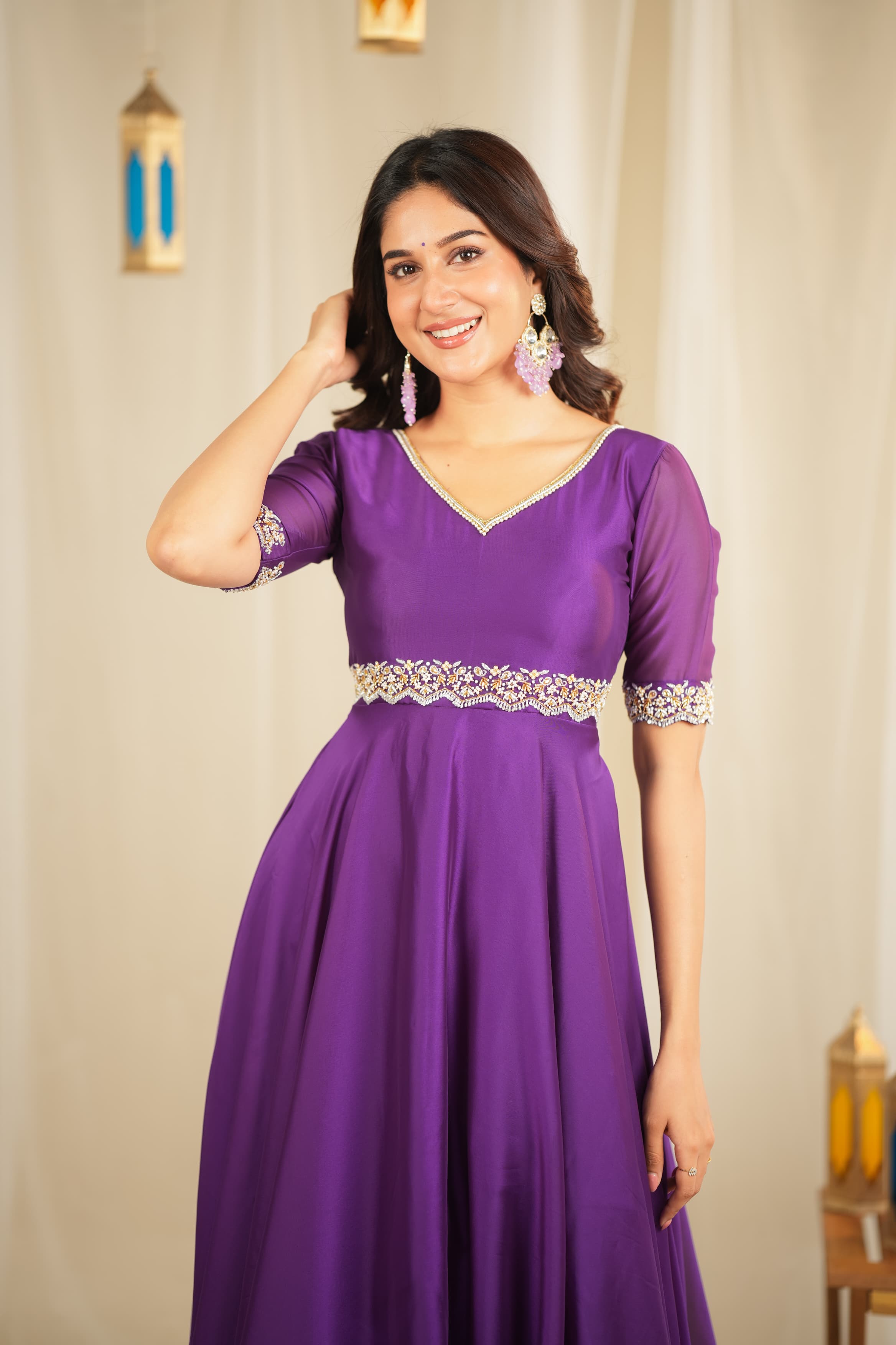 Yasodha Premium Designer Anarkali Suit for Women - Elegant Indian Party Wear & Wedding Guest Outfit - Perfect for Festivals, Diwali, and Special Occasions