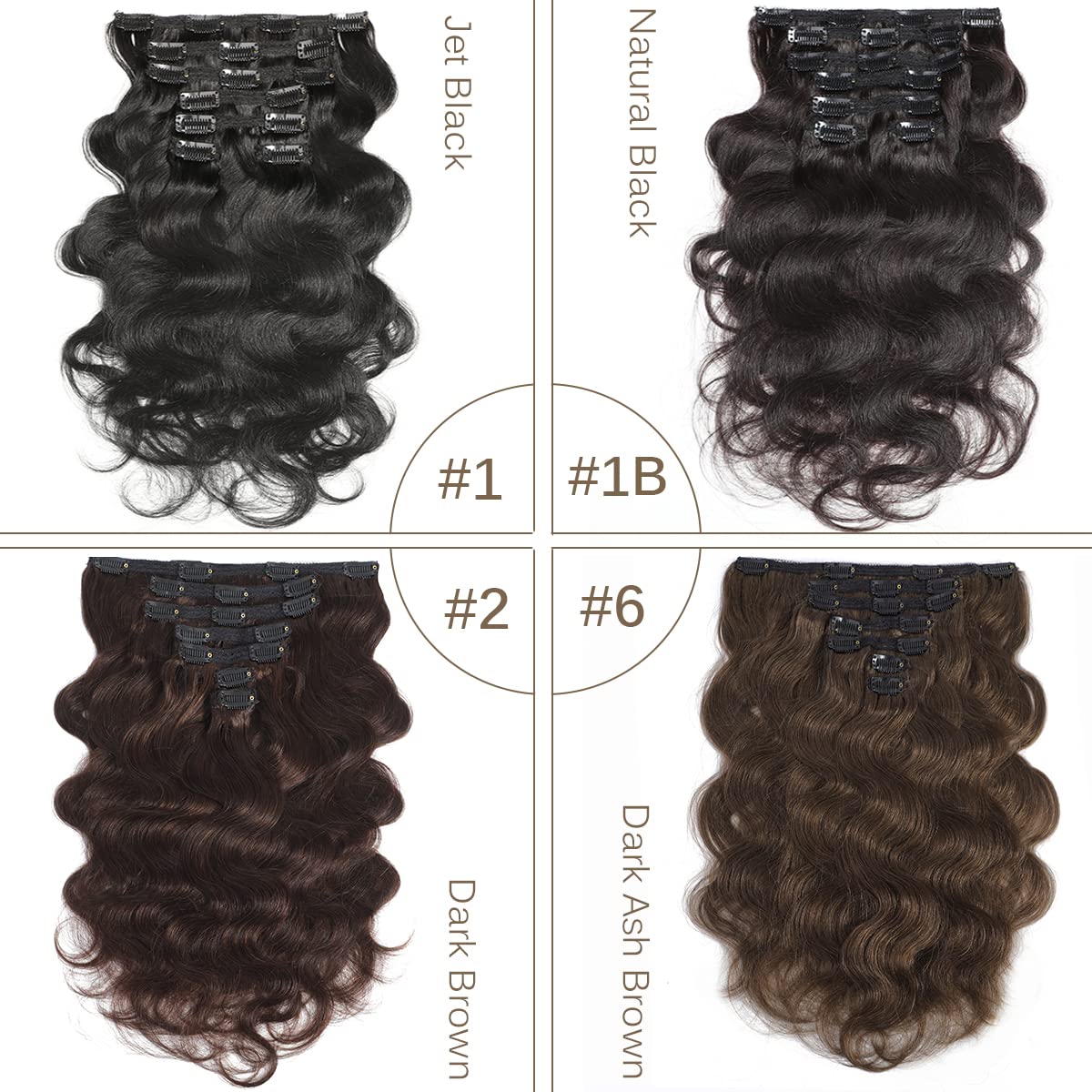 Urbeauty 14 Inch Clip-In Human Hair Extensions - Body Wave Seamless Real Human Hair Weft for Black Women & Girls | Perfect for Daily Styling, Parties & Special Occasions