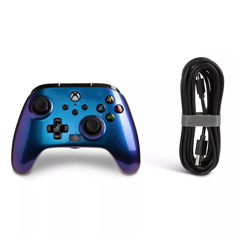 PowerA Wired Controller for Xbox Series X|S - Blue Nebula - Ergonomic Design with 3.5mm Audio Jack - Perfect for Gaming, Streaming & Competitive Play