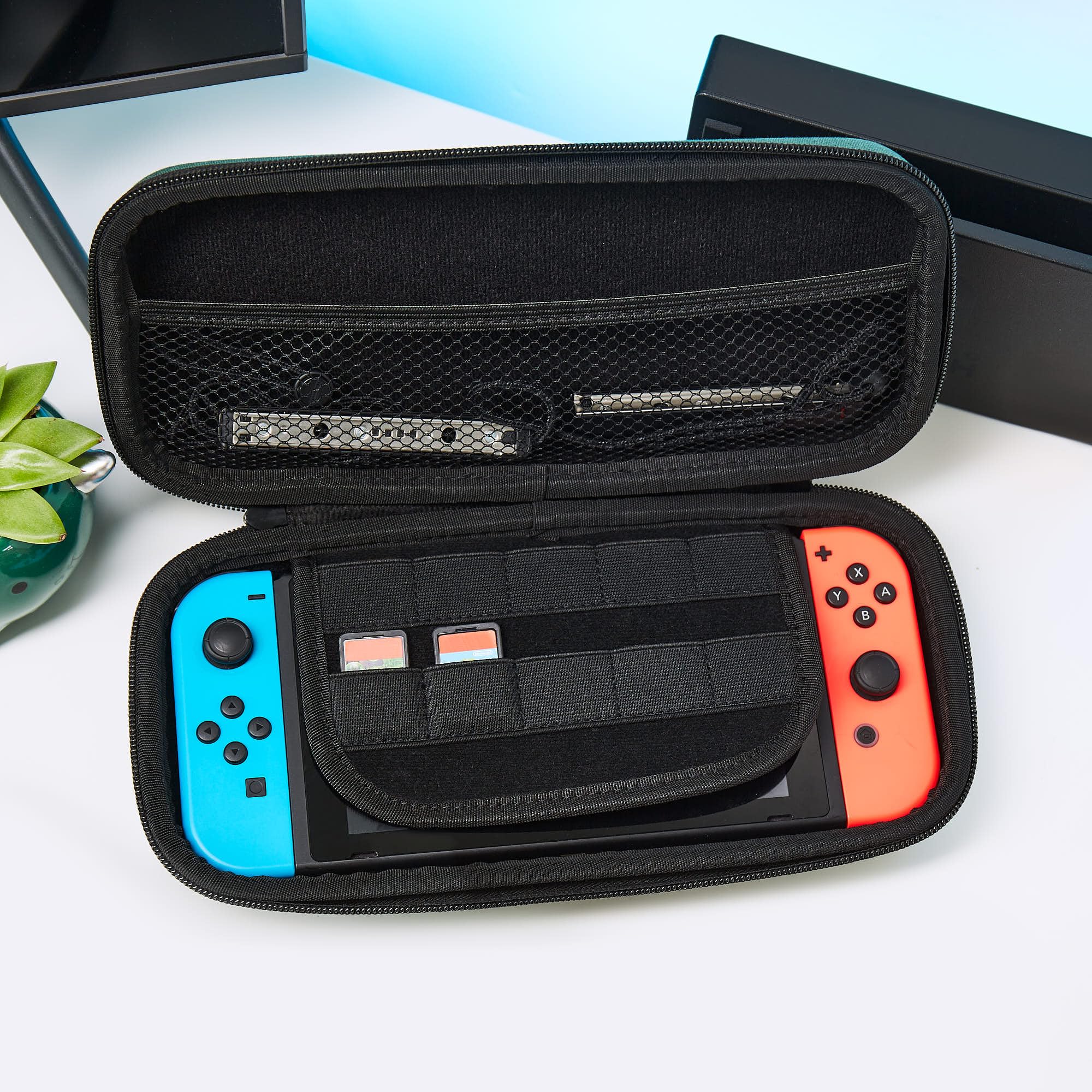 Numskull Official Top Gun Hard Shell Travel Case for Nintendo Switch & OLED Model 2021 - Protective Storage for Console, 10 Games & Accessories - Perfect for Travel, Commuting & Gaming On-The-Go