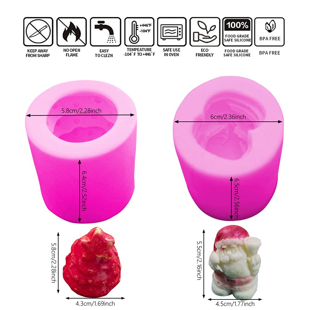 Santa Claus Christmas Tree Star Silicone Mold - DIY Fondant Cake, Handmade Soap & Clay Molds for Holiday Baking & Crafts - Perfect for Christmas Decorations, Cookie Making & Gift Giving