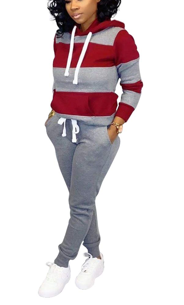 Choichic Women's Jogging Suits 2-Piece Sweatsuit Set with Pullover Hoodie & Long Pants - Comfortable Lounge & Workout Tracksuit for Running, Yoga, Gym & Casual Wear