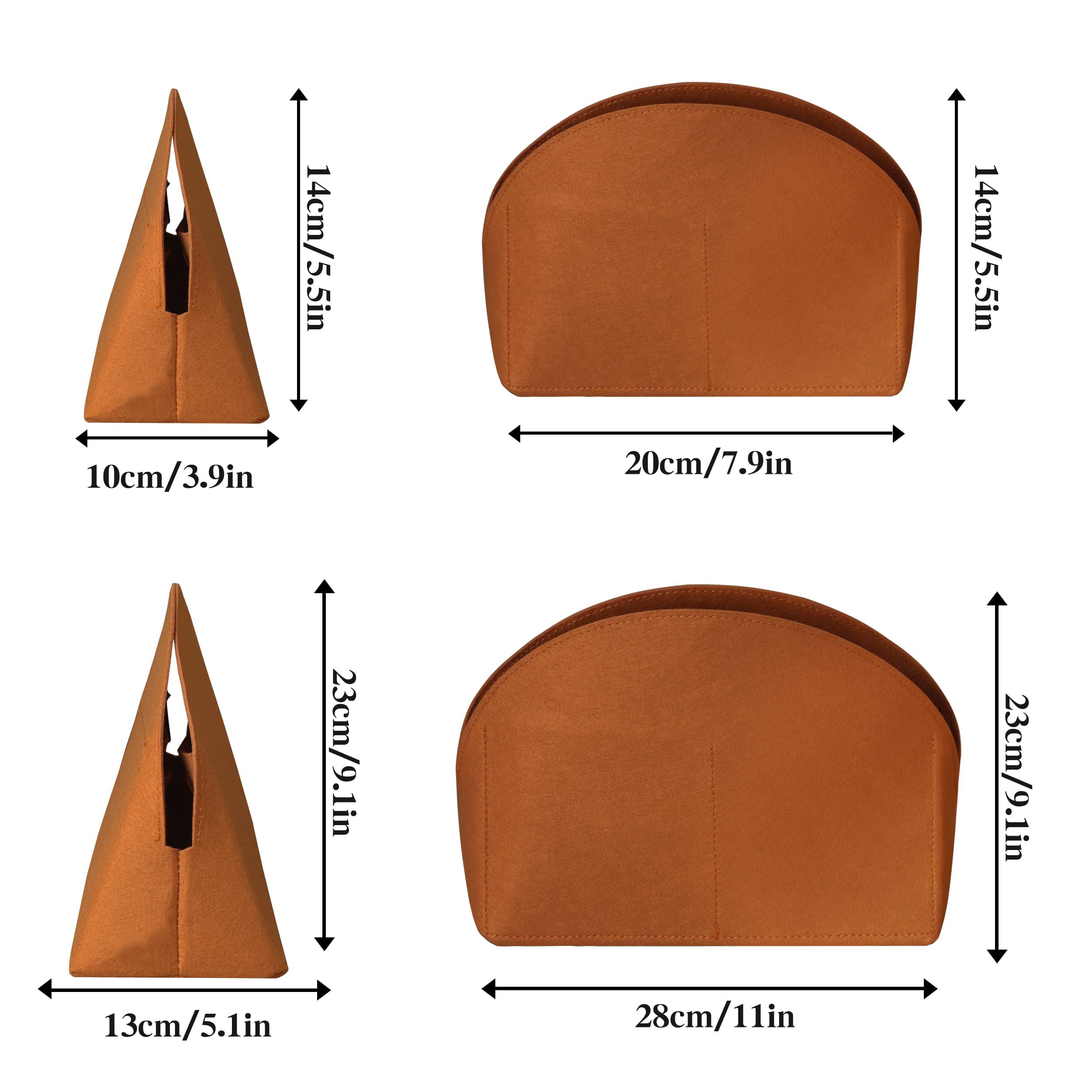 Premium Felt Purse Organizer Insert with Zipper - Bag in Bag Shell Shaper for Handbags & Totes - Perfect Fit for Louis Vuitton Alma BB PM (Brown) - Keep Your Essentials Organized for Work, Travel & Daily Use