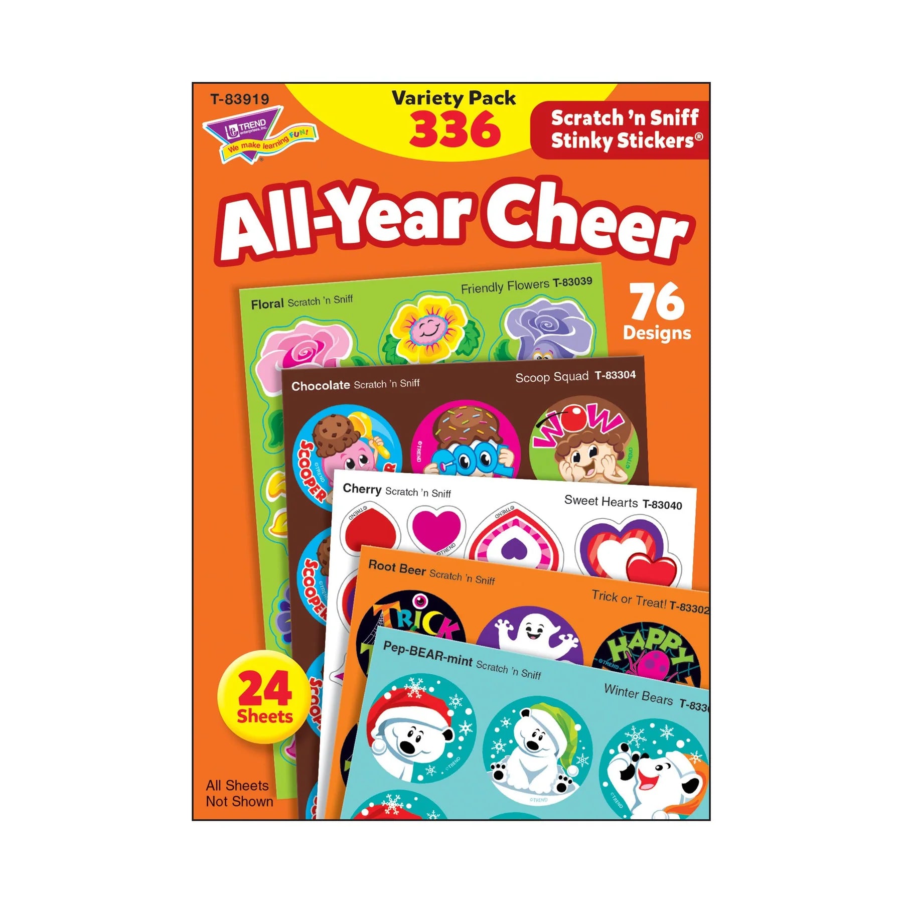 All Year Cheer Scratch 'n Sniff Stinky Stickers® Variety Pack - Fun Scented Stickers for Kids, Classroom Rewards & Party Favors