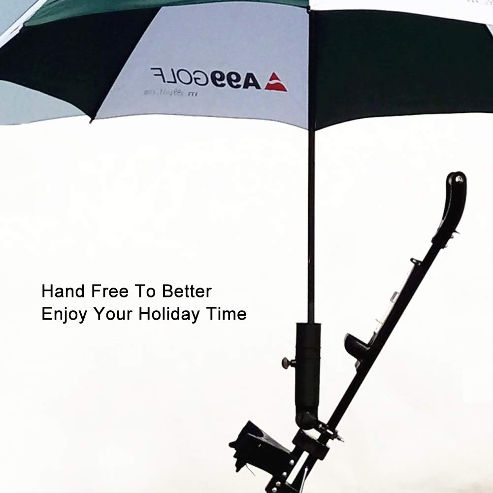 Alomejor Golf Cart Umbrella Holder - Adjustable & Durable Golf Trolley Accessory for Rain or Sun Protection - Perfect for Golf Carts, Push Carts & Electric Trolleys